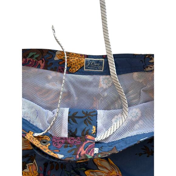 J. Crew Swim Trunks Men’s Medium 31” Blue Nautical Nature Colorful Art To Wear - Picture 3 of 9